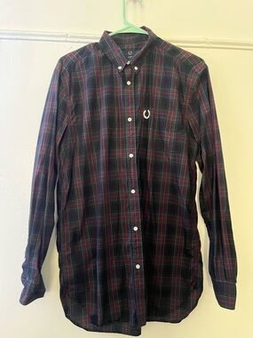 Men's Plaid Button-Down Shirt Fred Perry